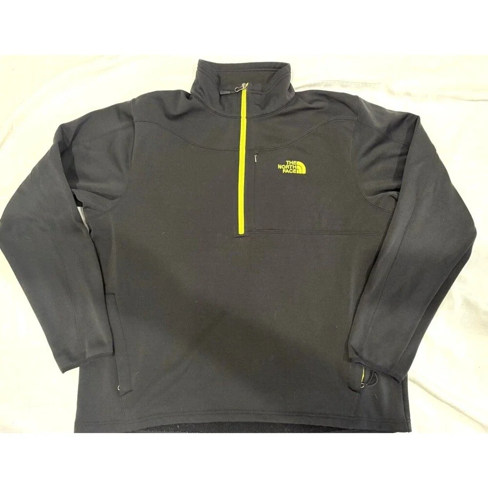 The North Face Mens XXL Quarter Zip Pullover Black Fleece Lined Outdoor